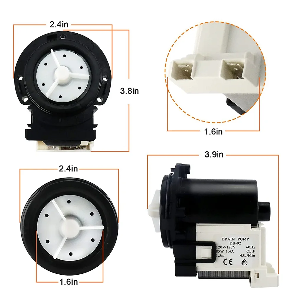 4681EA2001T AP5328388 Washer Drain Pump Motor Fit for Ken-more and LG Washing Machine drain pump-Replaces AP5328388 washing machine drain pump motor