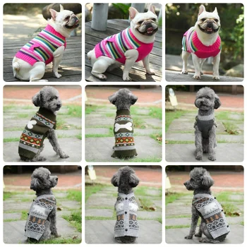 Winter Cartoon Dog Clothes Fashion Dog Knitted Sweater Christmas Puppy Turtleneck Cute Soft Cat Sweater Pet Pullovers Supplies 2