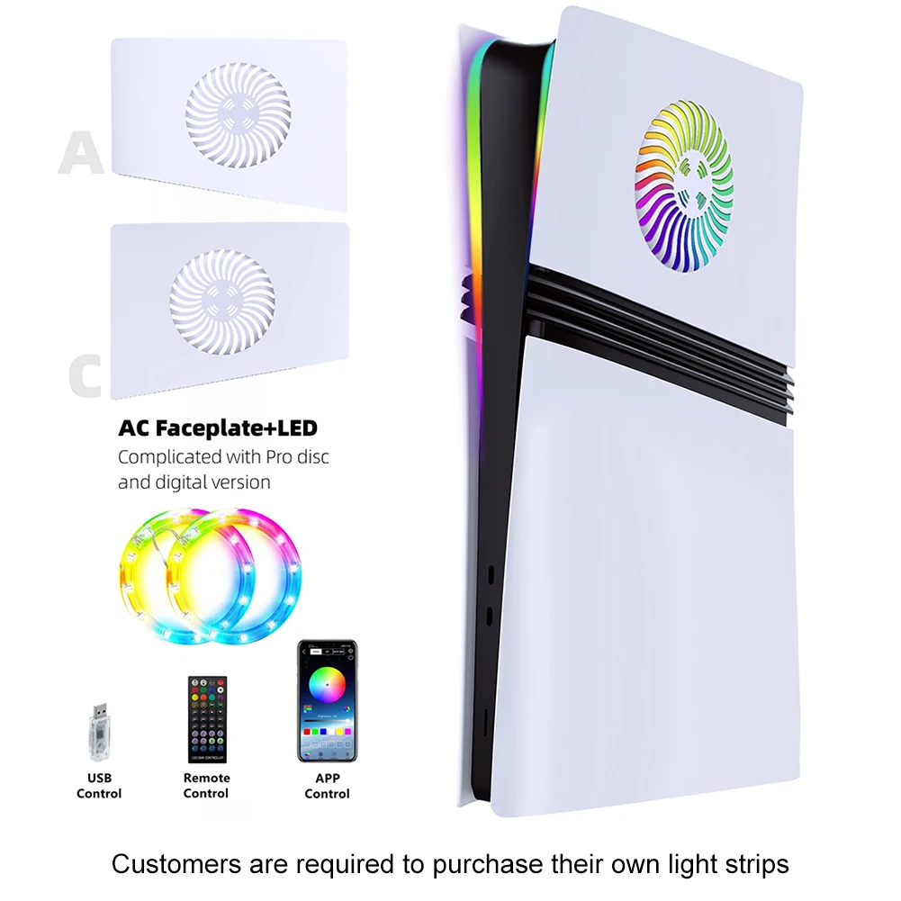 For PS5 Pro/PS5 Slim Console Faceplate with Cooling Vent For Playstation 5 Slim/Pro Replacement Face Plate Protective Shell