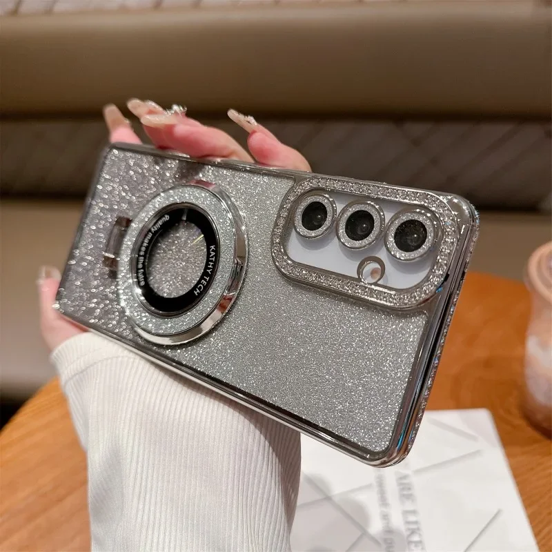 Luxury Magnetic Stand Shockproof Glitter Diamond Phone Case