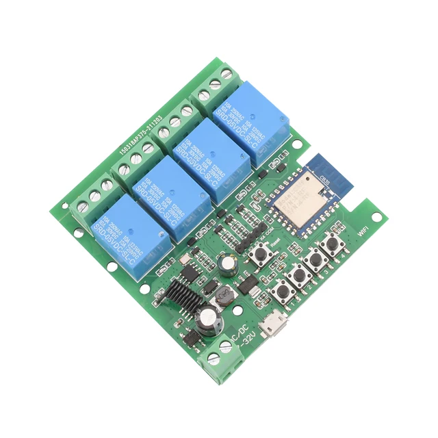 Tuya 1/2/4 Way WiFi Remote Control Relay Switch Module Supports 433MHZ RF Receiver DC7-32V USB 5V Smart Home Garage Universal 4