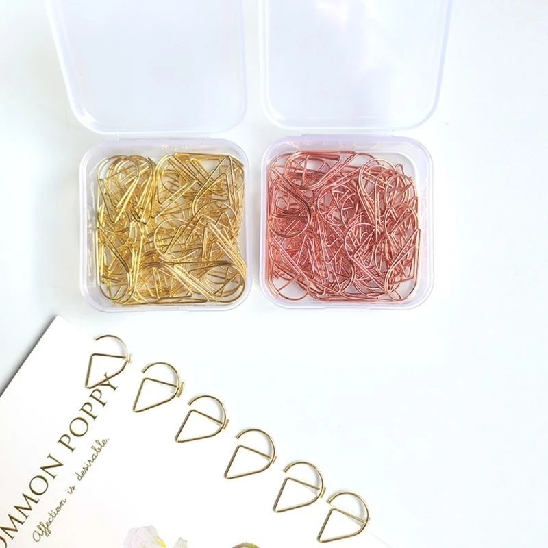 50 Pcs 눈물 종이 클립 작은 책갈피 금속 플래너 클립 장식 종이 클립 사무 용품