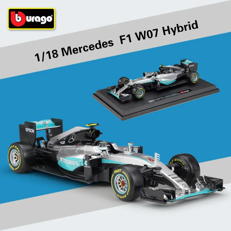 Bburago 1:18 Mercedes-Benz F1 W07 Hybrid Racing Team Model Rosberg Hamilton  Racing Model Collect Gifts Toy B216