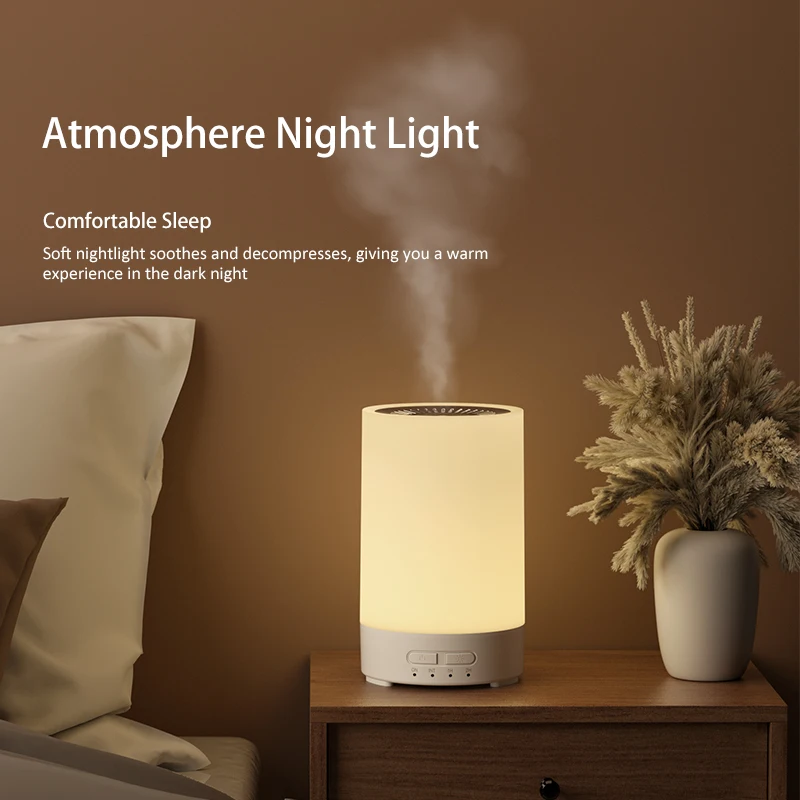 150ML Ultrasonic Wood Grain Essential Humidifier Air Humidifier for Bedroom Office Home 7 Color LED Light Aromatherapy Diffuser 2