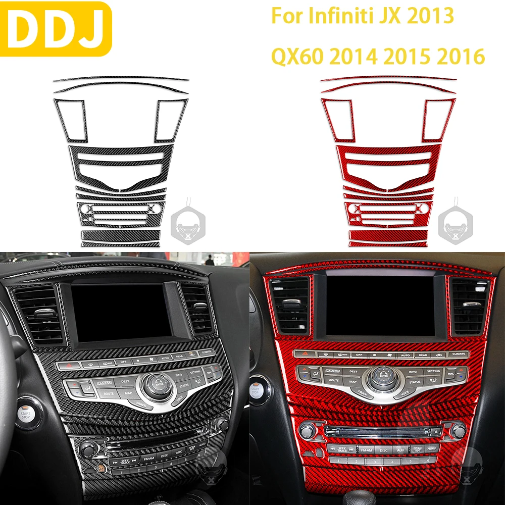 

For Infiniti JX 2013 QX60 2014 2015 2016 Car Accessories Interior Carbon Fiber Radio Air Conditioning Control Panel Trim Sticker