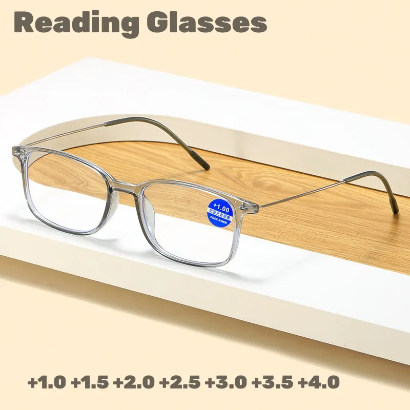 

Fashion Ultralight Reading Glasses Square Frame for Women Men Elegant Elderly Comfortable Radiation Protection Gafas De Lectura