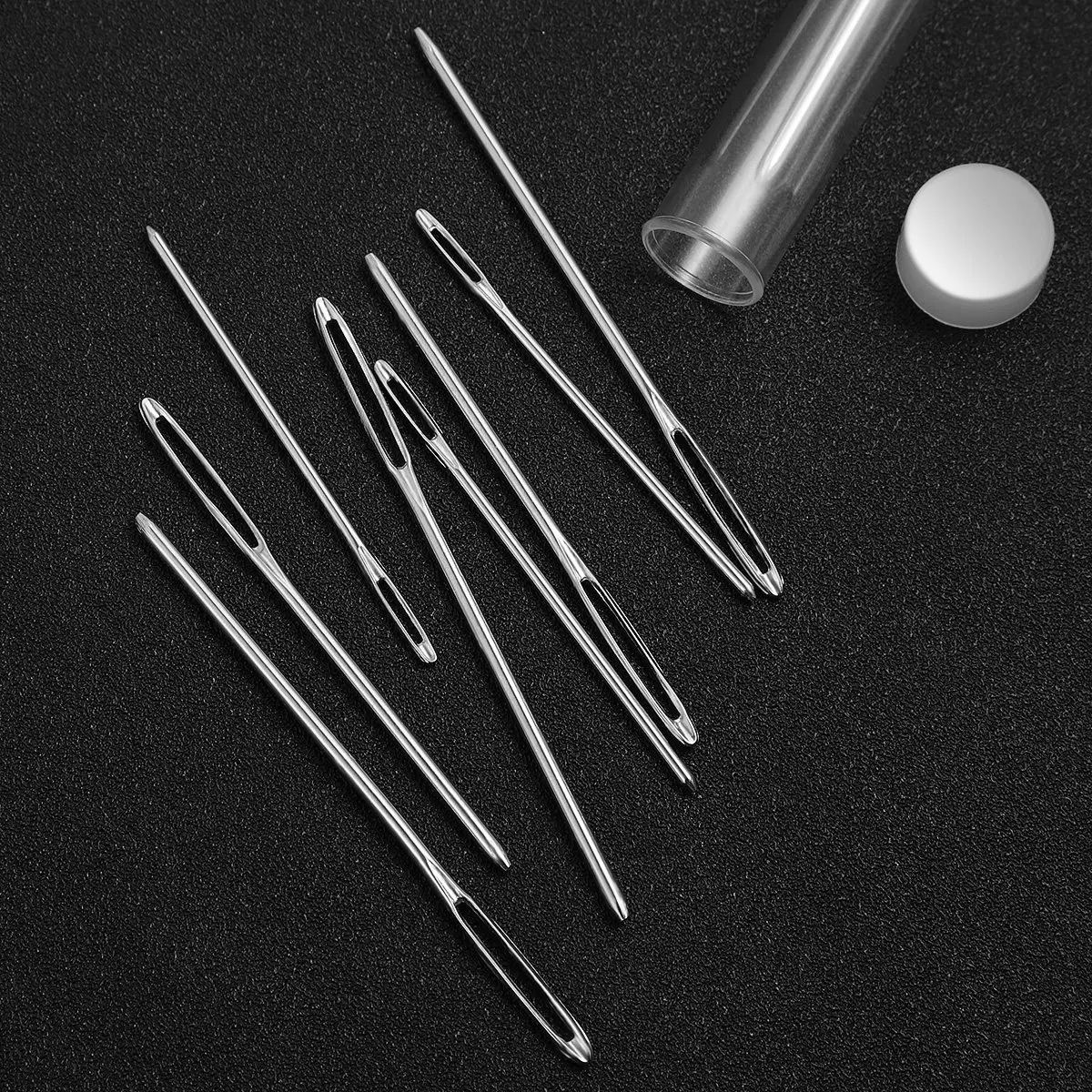 9Pcs 핸드 스티칭 바늘 큰 구멍 뭉툭한 팁 두꺼운 샤프트 원사 뜨개질 니들포인트 크로스 스티치용 부식 방지