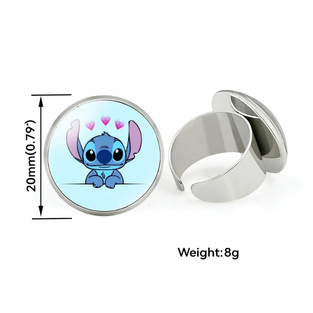 Disney Stitch Ring Cartoon Jewelry Ring Lilo Stitch Anime Figure Periphery  Fashion Jewelry Diamond Double-deck Boys Girls Gifts - Animation  Derivatives/peripheral Products - AliExpress