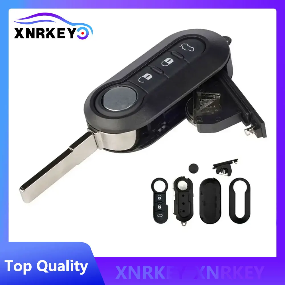 

XNRKEY For Fiat 500 Panda Punto Bravo Ducato Stilo Key Case Cover SIP22 Blade 2/3 Button Flip Folding Remote Car Key Shell Fob