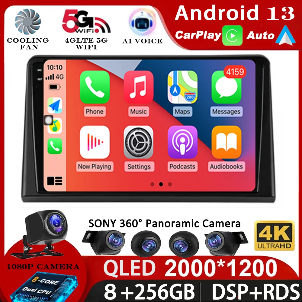 현대 소나타 7 LF 2017 2018 2019 GPS 멀티미디어 플레이어, 스테레오 360 카메라, 4G + WiFi BT DSP, 안드로이드 13 카플레이, 자동차 라디오