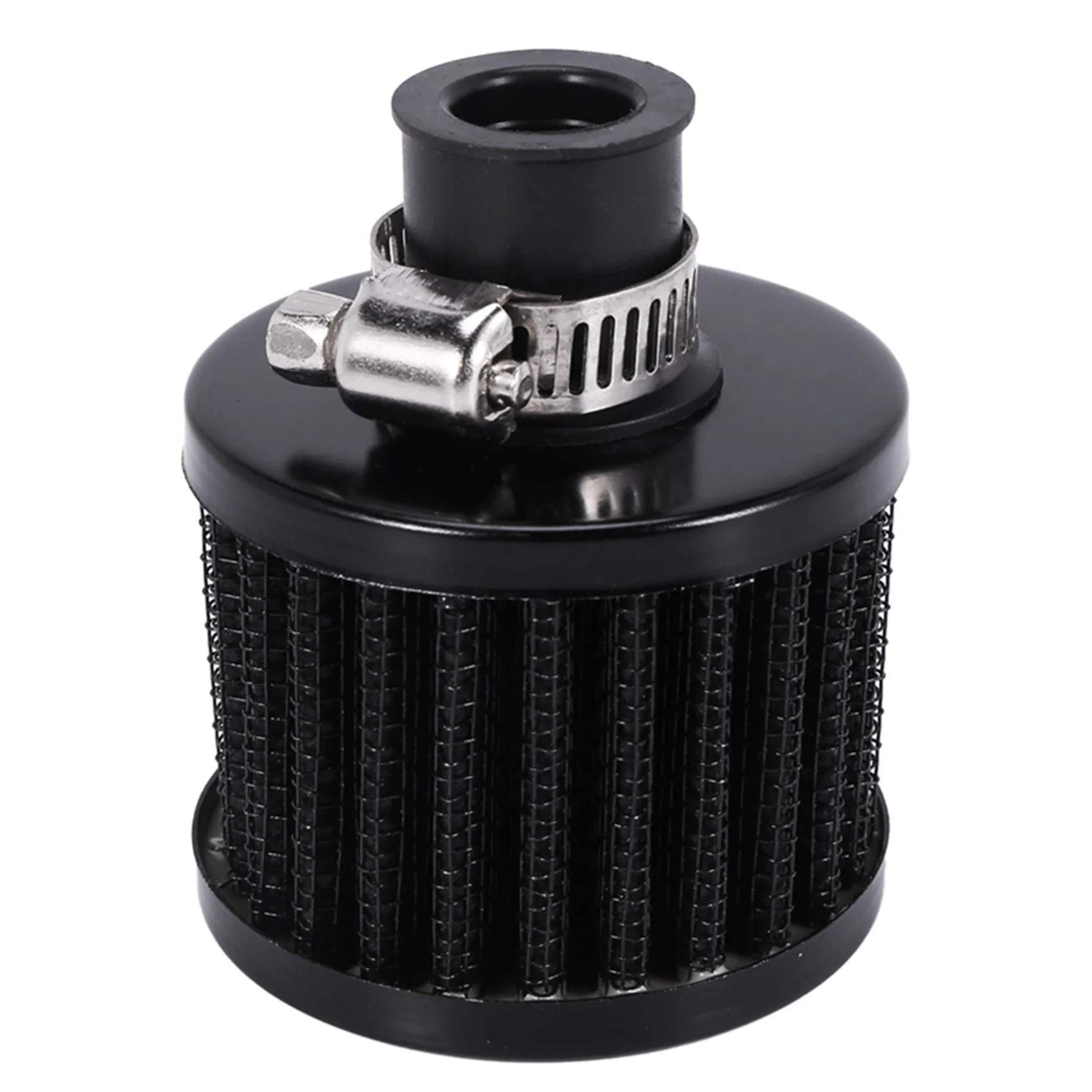 Air Filter 13mm Oil Mini Breather Cold Air Filter Fuel Crankcase Engine For Car Silver
