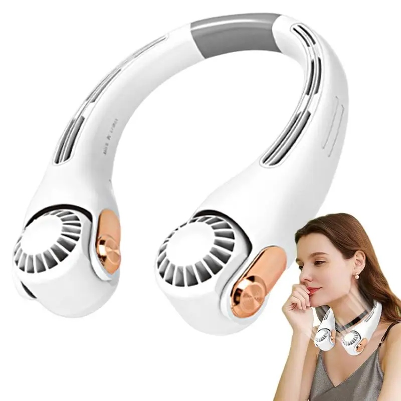 

Portable Neck Fan 360 Airflow Low Noise 3-Speed Travel Fan Neck Cooling Fan USB Rechargeable Hands-Free Neck Fan For Outdoor