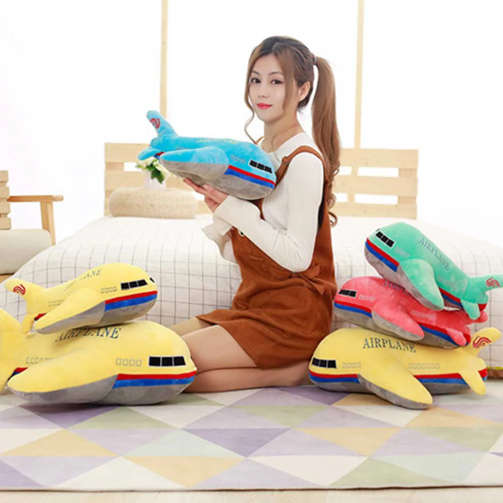 

40cm Cartoon Airplane Shaped Plush Toy Throw Pillow Adorable Toy Kids Plush Random Color