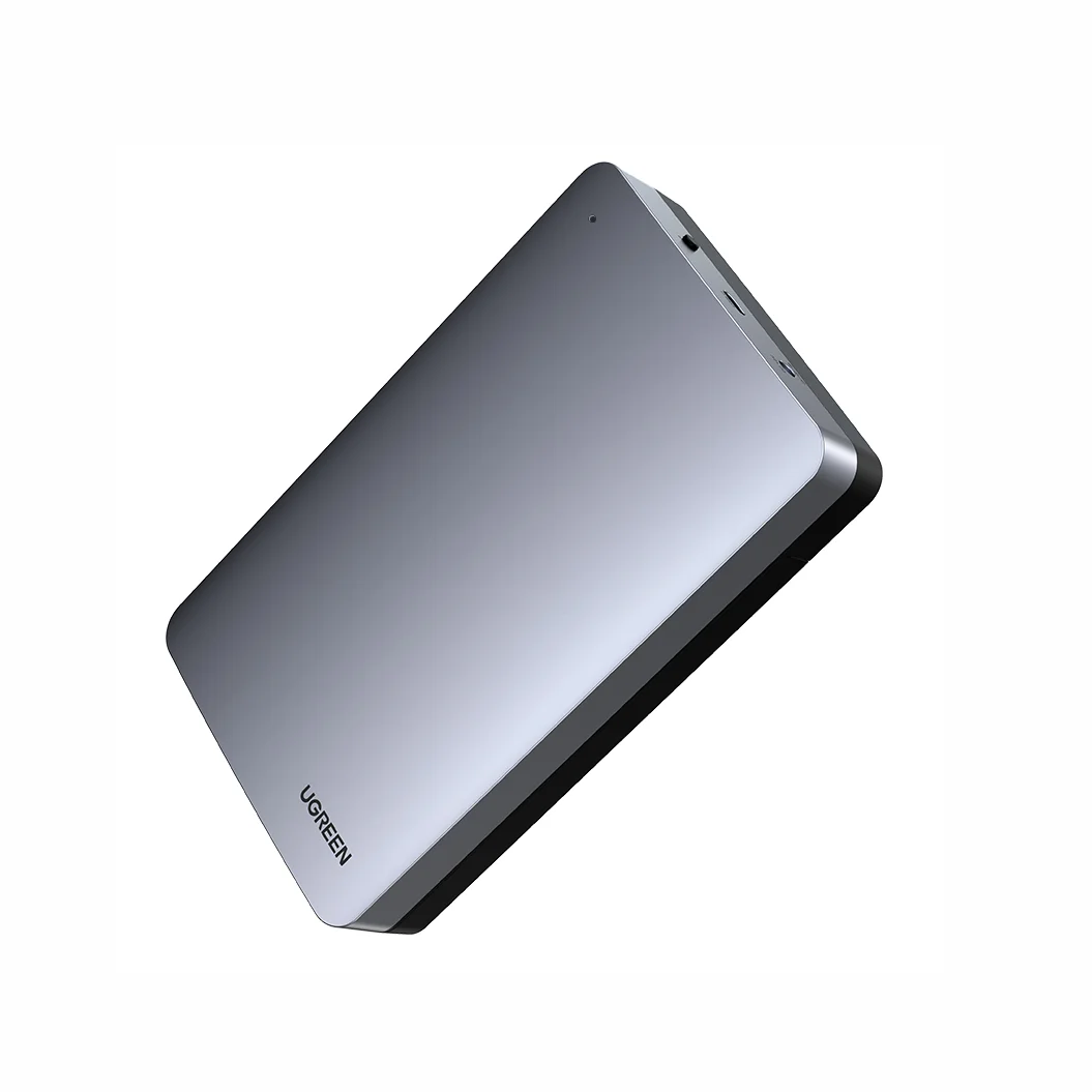 UGREEN 3.5인치 SATA 외장 하드 드라이브 케이스 (2.5인치 SATA SSD HDD용) 알루미늄 USB C 3.1 Gen 2 고속 6Gbps 케이스