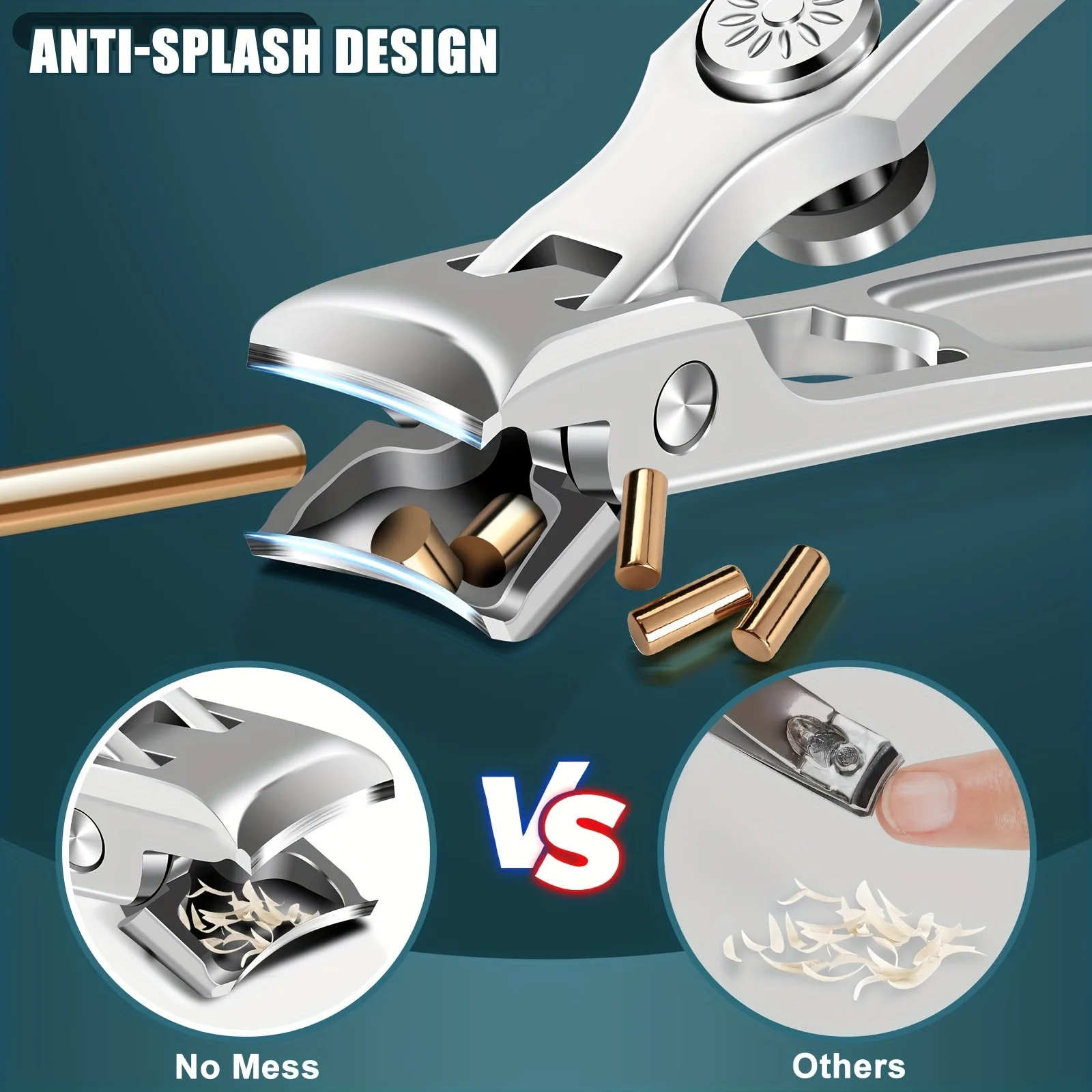 Large Nail Clippers Anti-Splash Toenail Clippers for Thick Toenails Nails Mess Free Toe Nail with Catcher 1Pcs