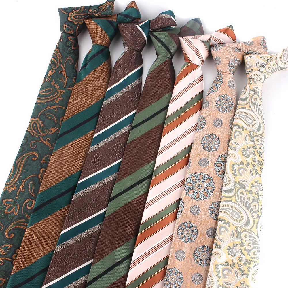 Men's Stripe Ties Wedding Necktie For Groomsmen Mens Neck Tie For Wedding Fashion Coffee Ties Men Women Good Gifts Gravatas