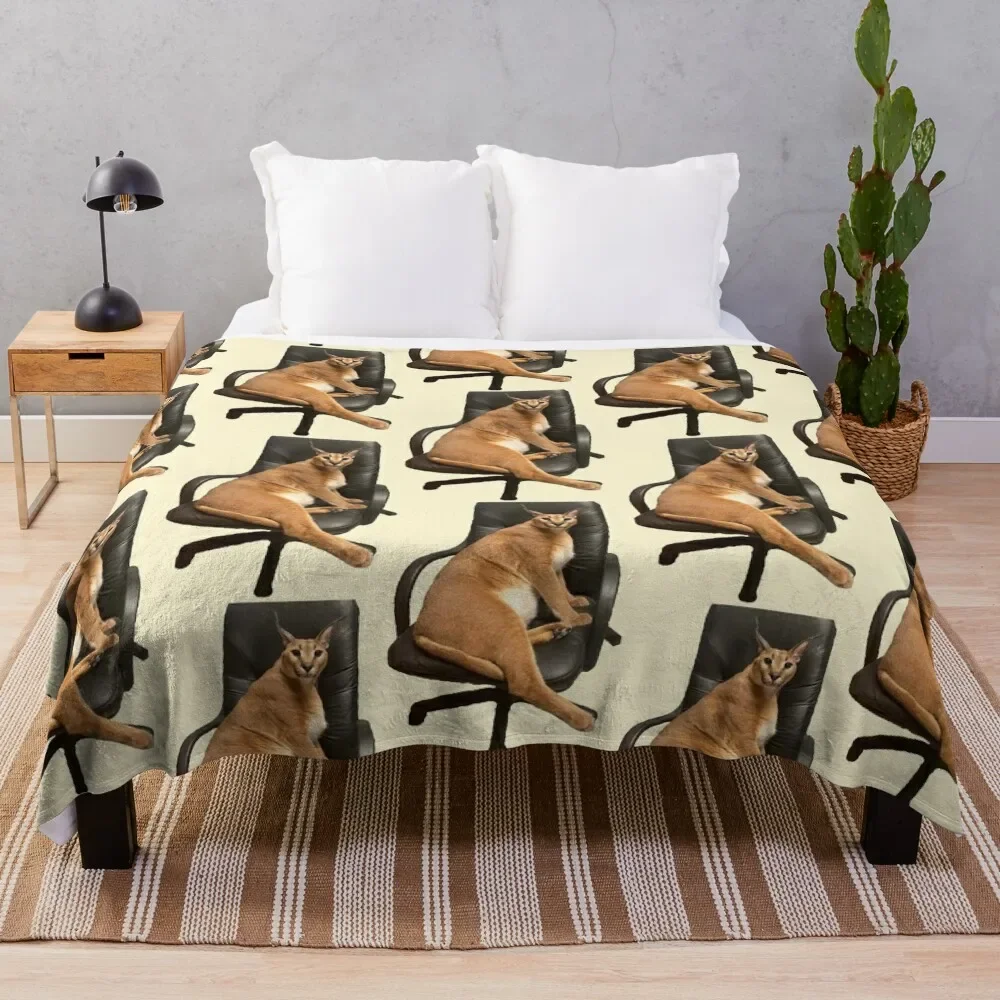 

Big Floppa chair Throw Blanket Sofa Throw Blanket Hairy Blankets Summer Blanket