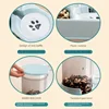 Automatic Cat Feeder Water Dispenser Set, 2 In 1 Tilted Automatic Pet Food And Water Feeder Gravity Food Feeder and Waterer 5