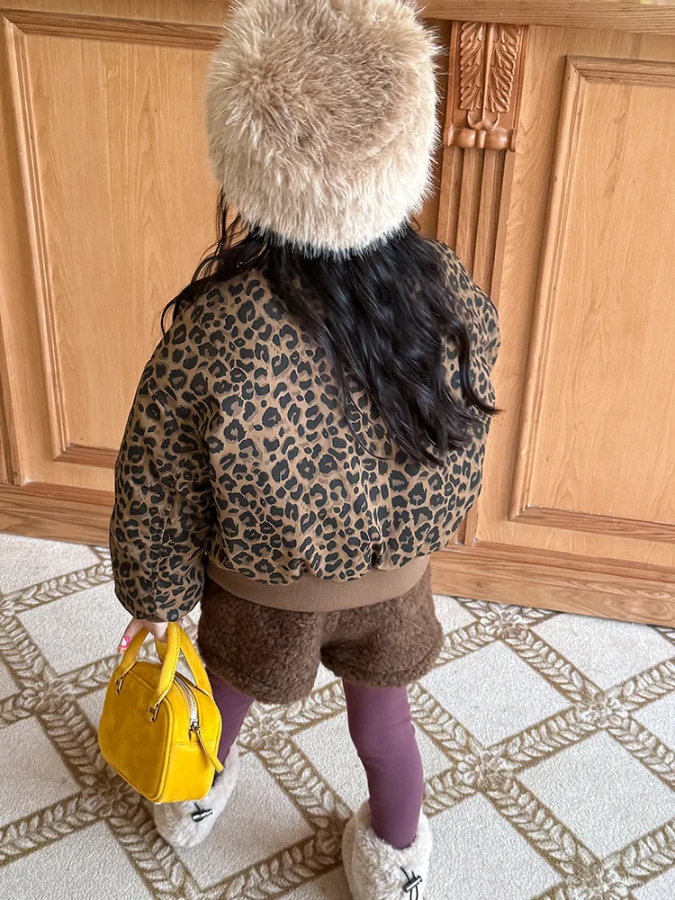 Leopard print jacket side view