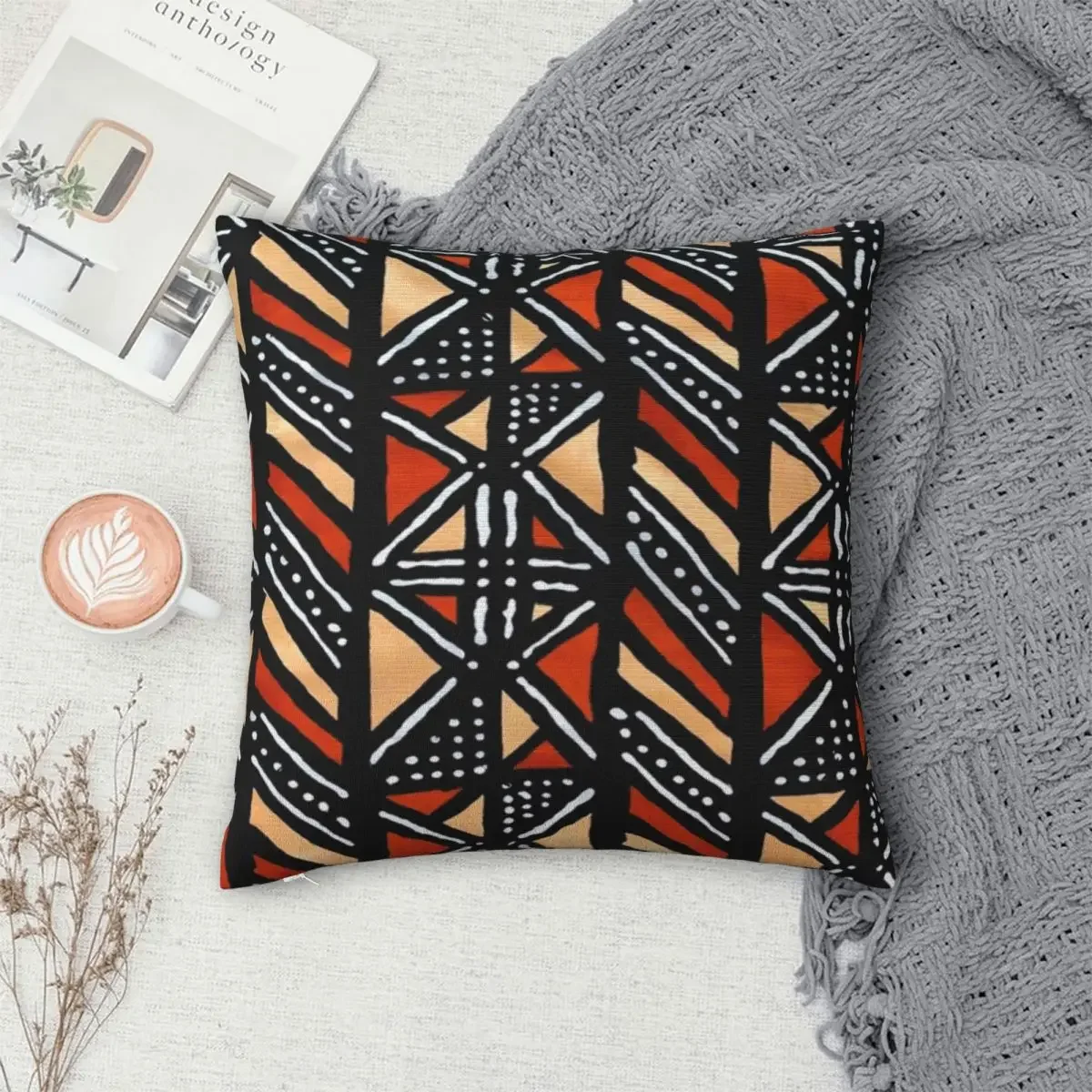 

African Bogolan Mudcloth Pattern Pillowcase Polyester Pillows Cover Cushion Comfort Throw Pillow Sofa Decorative Cushions Used