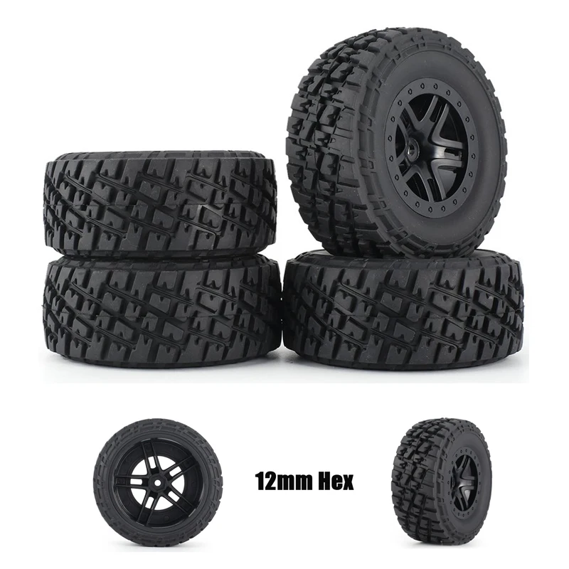 

4pcs AUSTAR 110mm Rim Rubber Tyre Wheel Set Kit Spare Parts Accessories for Traxxas Slash 4X4 RC4WD HPI HSP Crawler Car Model