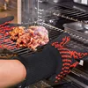 1PC Barbecue Anti-scald Gloves Heat Glove Resistant BBQ Oven Mitts Kitchen Fireproof Gloves Anti-slip Mitts For Baking Cooking 2