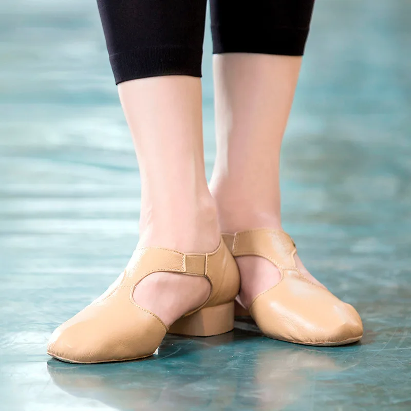 Genuine Leather Dance Shoes Women Soft Training Shoes Adult Hollowed Ballet Shoes Cat Paw Shoes Figure Shoes Ballet Sneakers