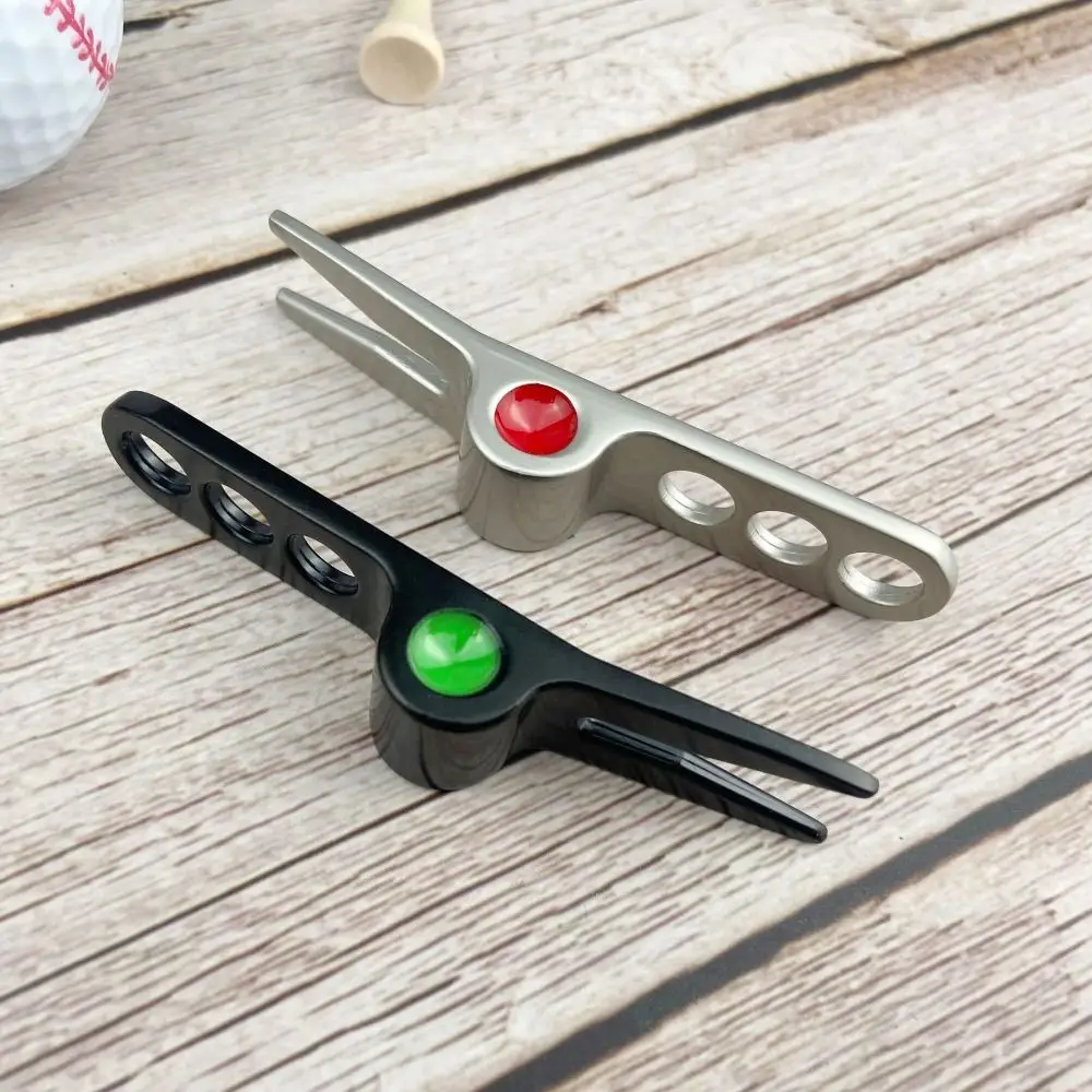 

Pitchfork Golf Divot Pitch Repairer Tool Switchblade Zinc Alloy Golf Divot tool Lifting Hole Three Pores Golf Fork