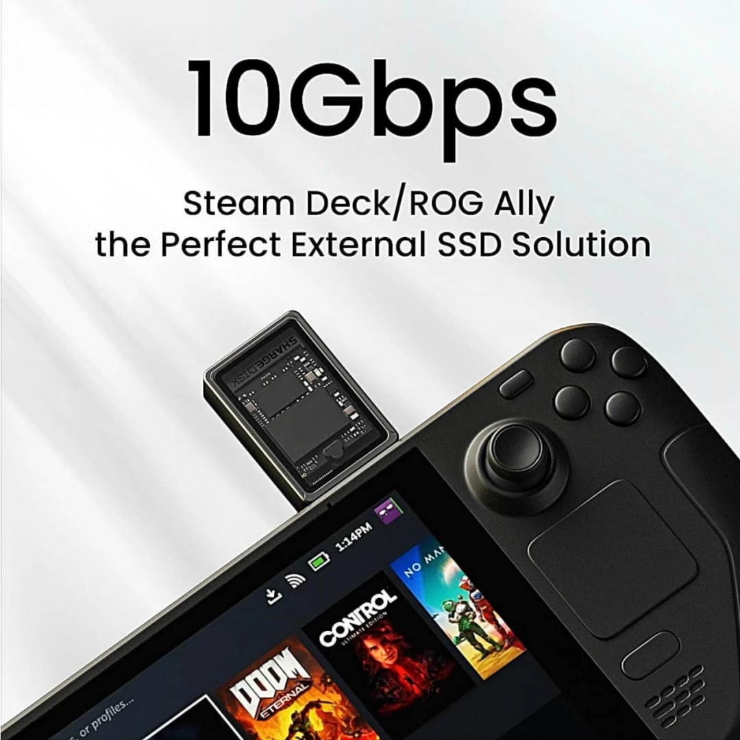 SHARGE ũ M.2 NVMe SSD Ŭ, Ƽ ð ý, 10Gbps USB C 3.2 Gen2,  ũ Ŭ NVMe 