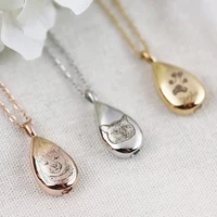 Personalized Urn Necklace Memorial Jewelry Urns for Cat/Dogs Pet Loss Gifts Pet Photo Custom Stainless Steel Pet Necklace 2