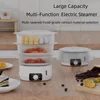 1 pc white electric steamer with detachable and freely combinable 13L large capacity timer, suitable for home kitchen cooking 1