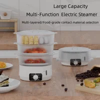 1 pc white electric steamer with detachable and freely combinable 13L large capacity timer, suitable for home kitchen cooking 1