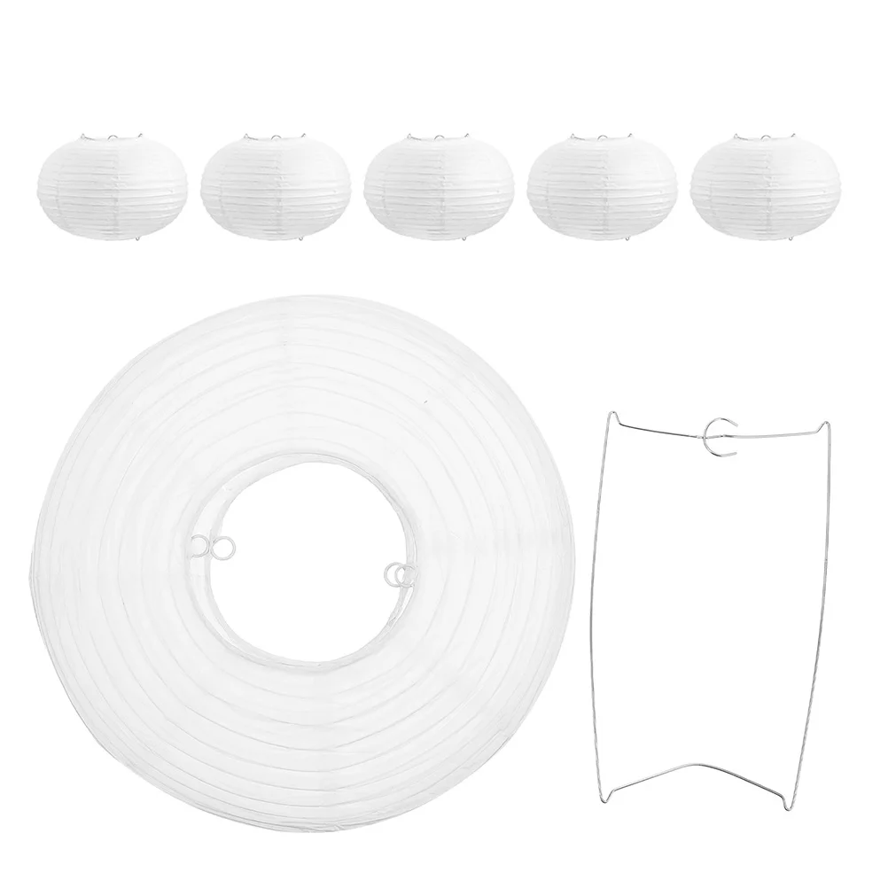 

6pcs Paper Lantern Lampshade Hanging Lamp Shade Oval Paper Lantern Shade for Home Party