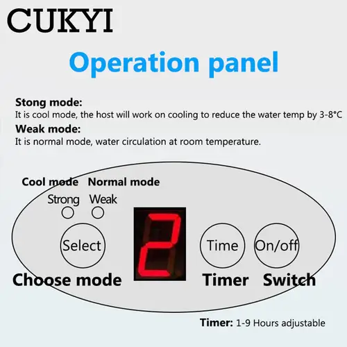 전자 반도체 물 순환 냉각 패드, 소파 더블 침대 매트, 자동 냉동, 1-9 시간 타이머, 110V, 220V 3