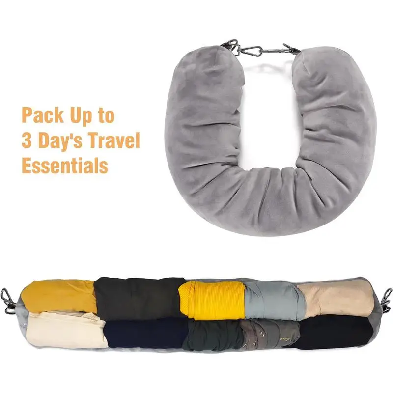 U-shaped Pillow That You Stuff With Clothes Portable Outdoor Travel Storage Bag Pillow Car Headrest Household Travel Neck Pillow 2