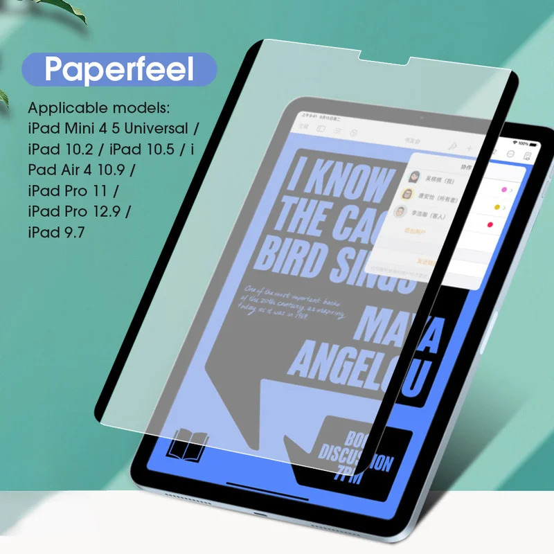 Paper Feel Screen Protector Film For iPad Pro 11 Air 4 5 10.9 10th 7/8/9th  Generation Pro 12.9 Removable Magnetic Attraction