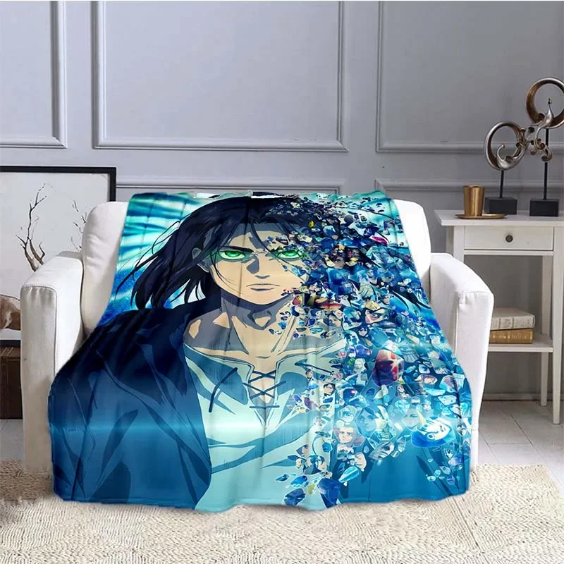 

Attack on Titan Eren Yeager Japanese Anime Blanket Sofa Cover Soft Hairy Blanket Flannel Comfortable Home Travel Throw Blanket