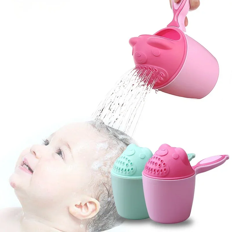 

Cute Cartoon Baby Bath Caps Toddle Shampoo Cup Children Bathing Bailer Baby Shower Spoons Child Washing Hair Cup Kids Bath Tool
