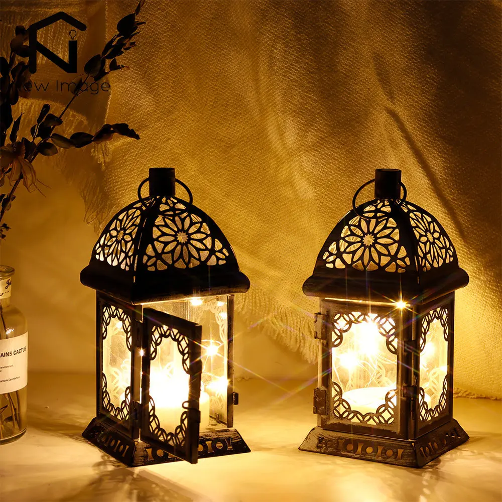 24 Pack Mini Lanterns Bulk, Small Lanterns Decorative with LED Flameless  Candle, Vintage Style Indoor Outdoor Lantern Hanging Battery Operated LED