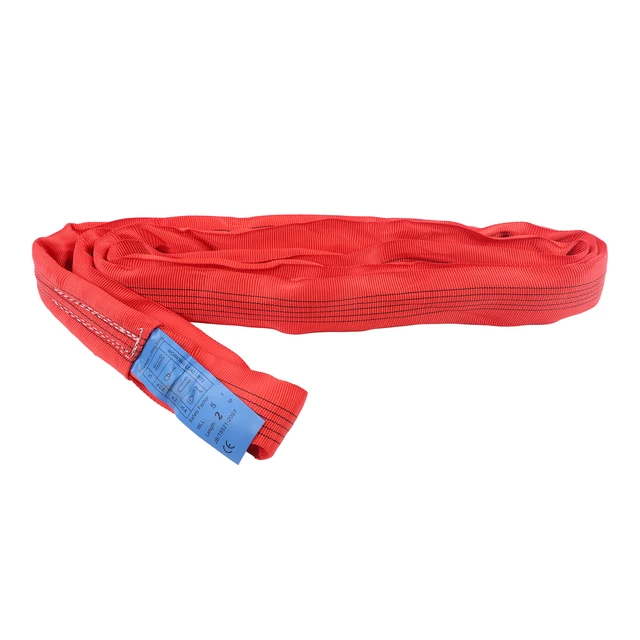 Industrial Lifting Strap Red Reinforced Double Eye Buckle 5T 2M