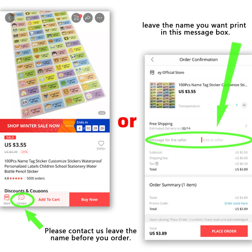 Multi-size Colorful Waterproof Name Stickers DIY Personal Label Sticker Children Water Cup Tag School Stationery