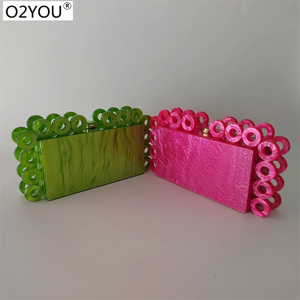 

Fushia Light Green Acrylic Box Purses And Handbags Luxury Designer Mini Flap Party Bags For Women Wedding Summer Lady Wallets