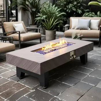 Outdoor Gas Fire Pit Table with Rain Cover 1