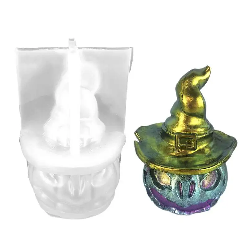 

Pumpkin Resin Mold Gothic Wearing Hat Pumpkin Cylindrical Cake Chocolate Silicone Mold Soap Mold Home Decoration Resin Mold
