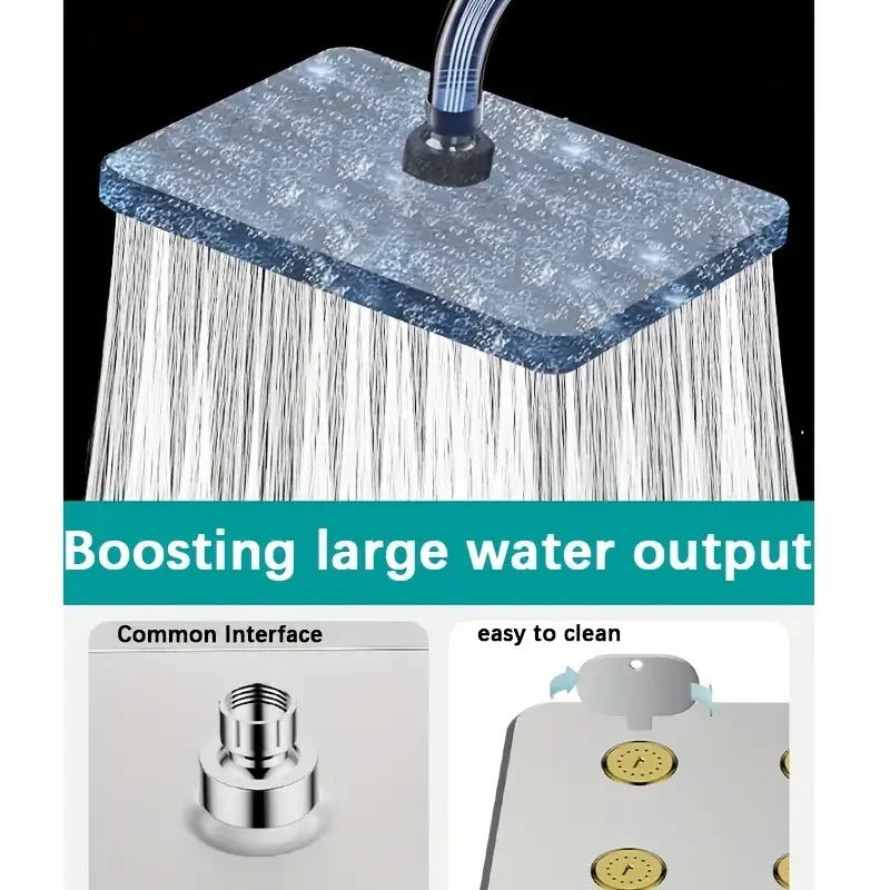 Luxurious 10-Inch Large Pressurized Overhead Shower Head