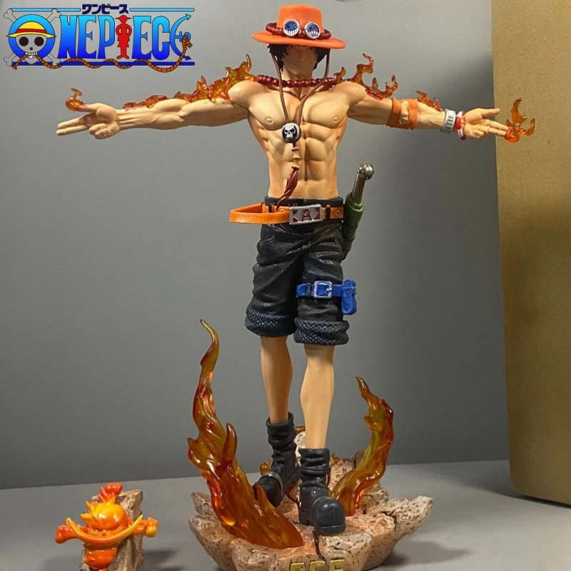 

2024 New 28cm Anime One Piece Ace Figure Portgas D Ace Action Figurine Pvc Statue Collectible Model Toy For Children's Day Gifts