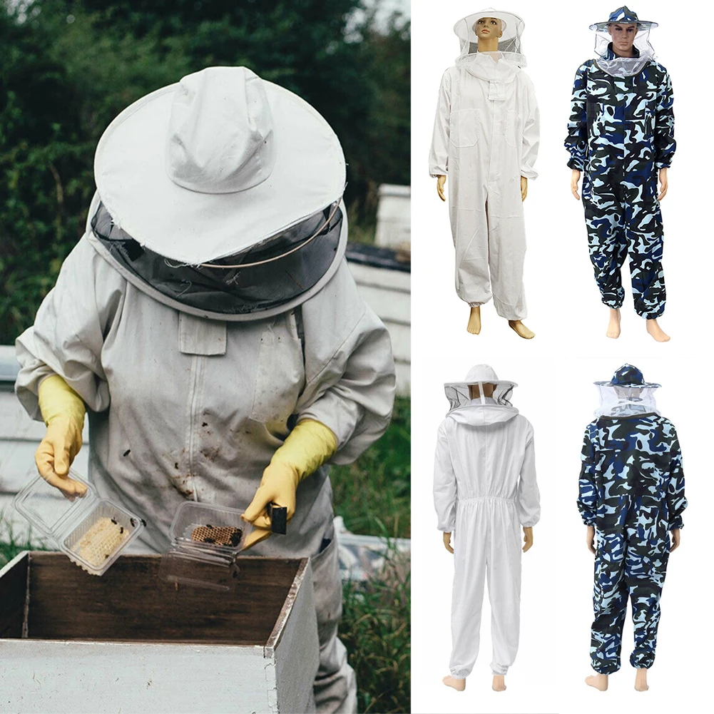 Beginner Outfit Safety With Veil Hood Protective Clothing Beekeeping Suit Hat Professional Beekeeper Full Body Home Anti Bee