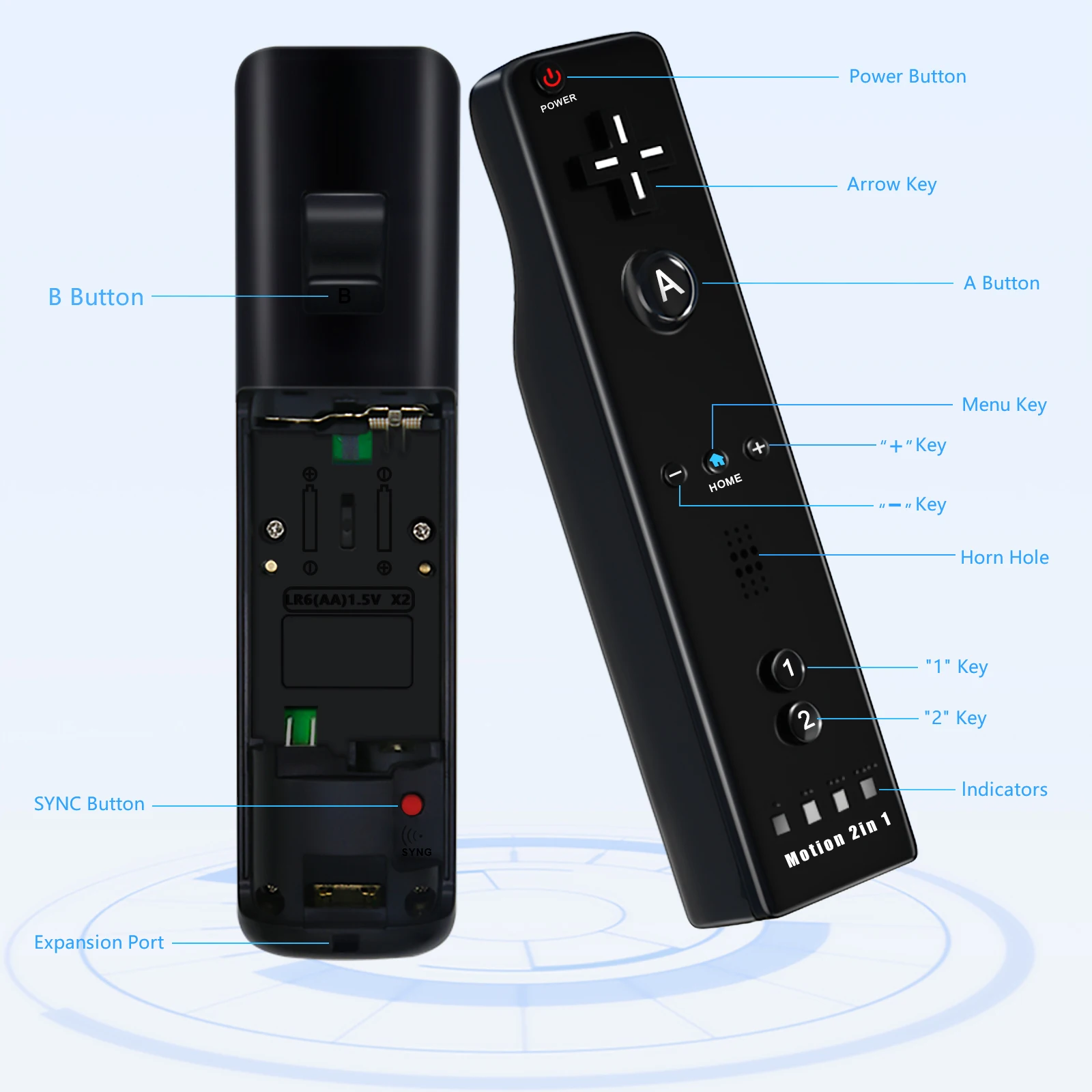 Controllers For Nintendo Wii 2 In 1 Left Right Controller Optional Motion Plus Set Game Remote Control Joystick Wireless_voghion.com