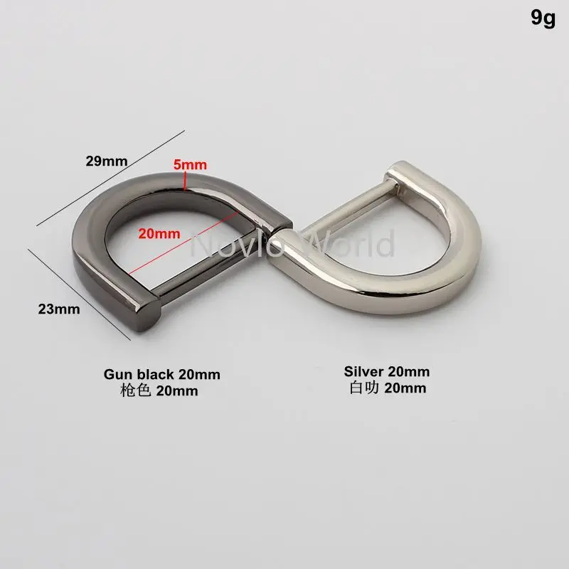 20-100pcs 4 colors inner 20-25mm 1 inch metal tabular D ring bag handbag D buckle diy hardware accessories
