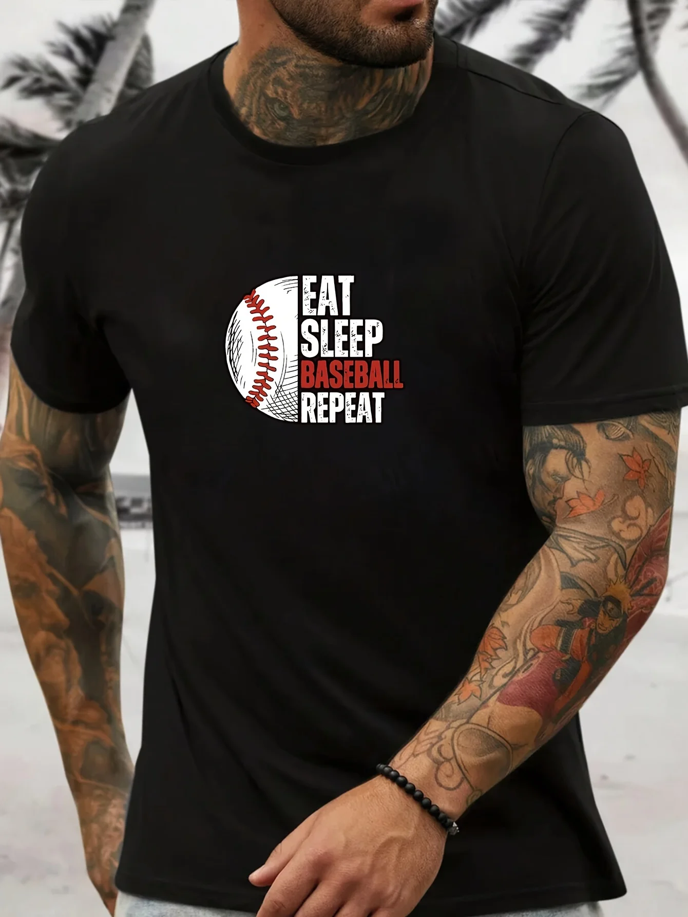 

Geometric Baseball Print Crew Neck Men's T-Shirt - Soft and breathable - Perfect for summer, holidays, relaxation and vacations